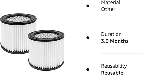 Miniatura 7 de Filtro de repuesto HEPA 90398 para Shop-Vac 9039800, 903-98, 903-98-00 Filtro de vacío de cartucho pequeño AA húmedo y seco, se adapta a la mayoría