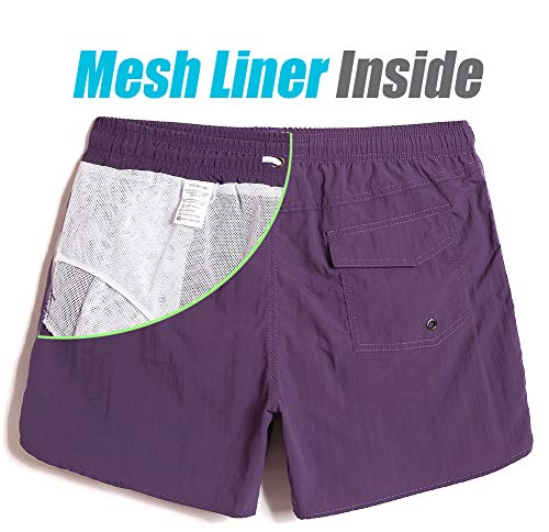 Image of maamgic Mens Swim Trunks 5 inch with Mesh Lining Quick Dry Bathing Suits for Men Swim Shorts Swimwear