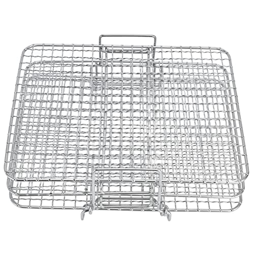Luqeeg Ratrilla de Parrilla Rectangular de 3 Capas, Desagüe de Acero Inoxidable, Horno de Agua Segura y Rejilla de Cocción, Accesorios de Alambre de Servicio Pesado para AG300