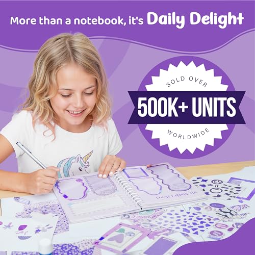 Image of jackinthebox Gratitude Journal Kit for Girls Ages 8-12, 242 pcs, Scrapbooking Journaling Set for Teen & Tween,10 Fun Gratitude Exercises, Journals Art & Craft Kit, Ideal Gift for Kids 8 9 10 11 12