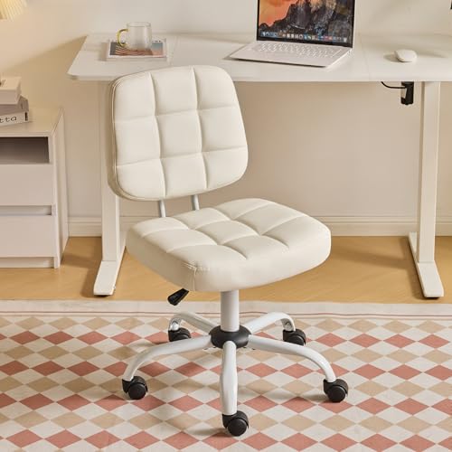 Bonnlo Chaise de Bureau Mignonne sans Accoudoirs, Petite Chaise Confortable avec roulettes, Chaise Pivotante Réglable pour Bureau, Chambre, Salle d'Étude, en...