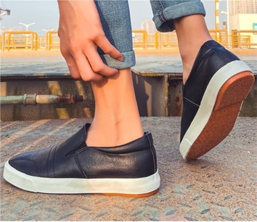 Mens Classic Leather Loafers Resistant Lightweight Anti-Slip Slip-on Platform Oxford Height-Increasing Shoes3