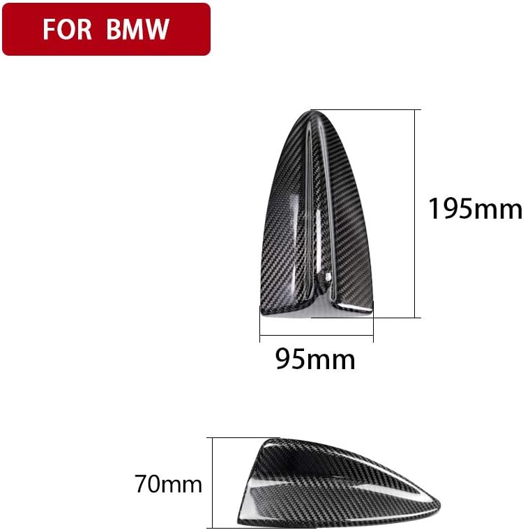 Hard Carbon Fiber Car Shark Fin Antenna Cover Compatible with BMW E46/E90/E92/E60/M3 M5 Exterior Accessories Black. (7.67 inch)