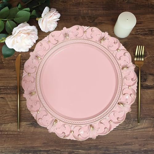 6 platos de carga rosas redondos de 13 pulgadas miniatura 3