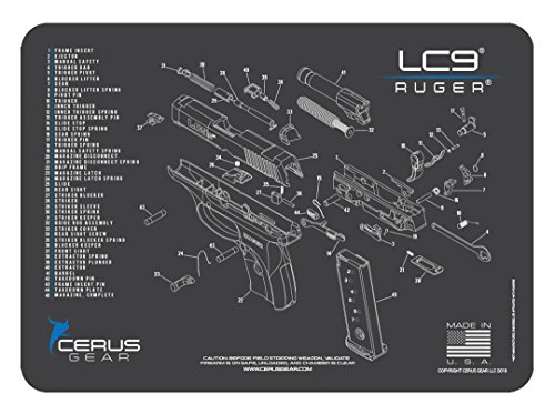 Cerus Gear Ruger LC9 Schematic Promat, Anthrazit/Cerus Blue Cover