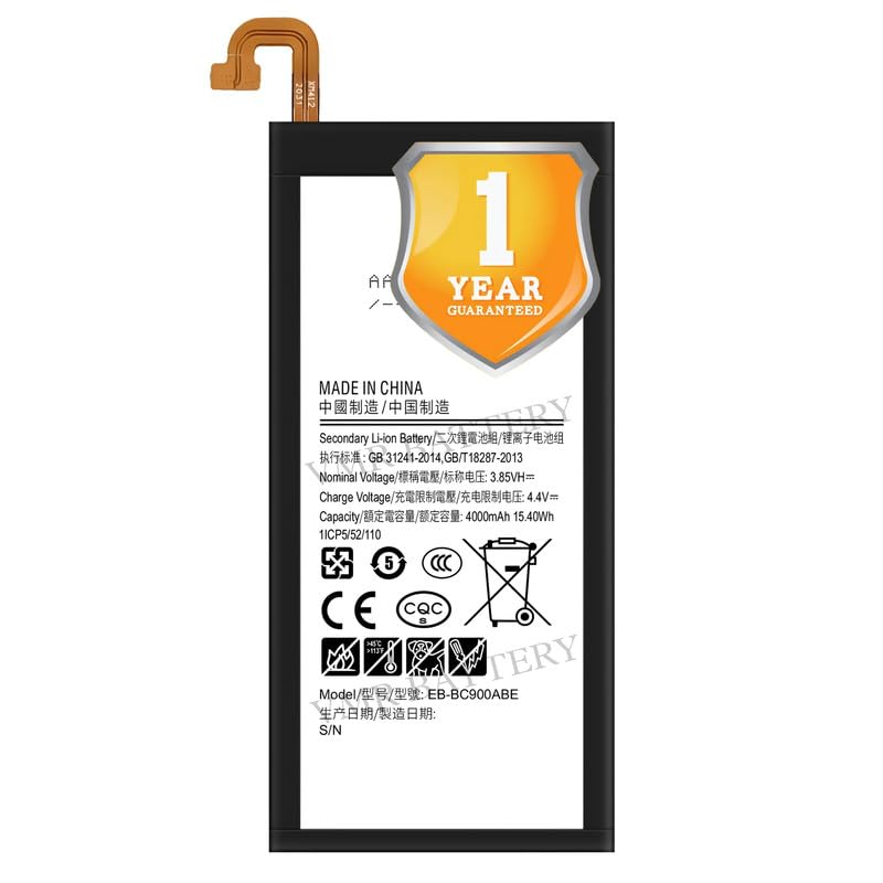 Image of Original EB-BC900ABE Battery Compatible for Samsung Galaxy C9 Pro (SM-C9000, SM-C900F, SM-C9008, SM-C900Y) - (4000mAh) - 1 Year Warranty K7