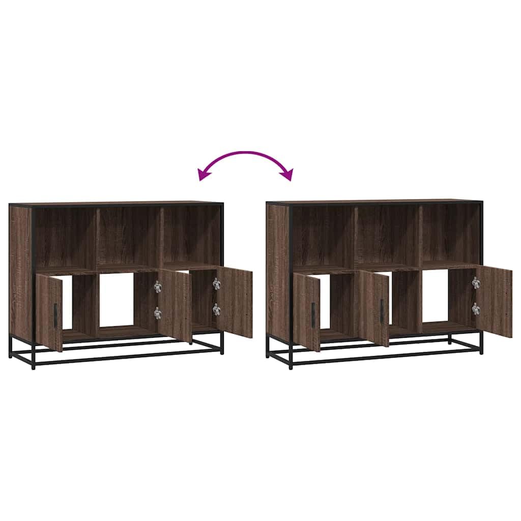Credenza Moderna Rovere Marrone in Truciolato 100x35x76 cm