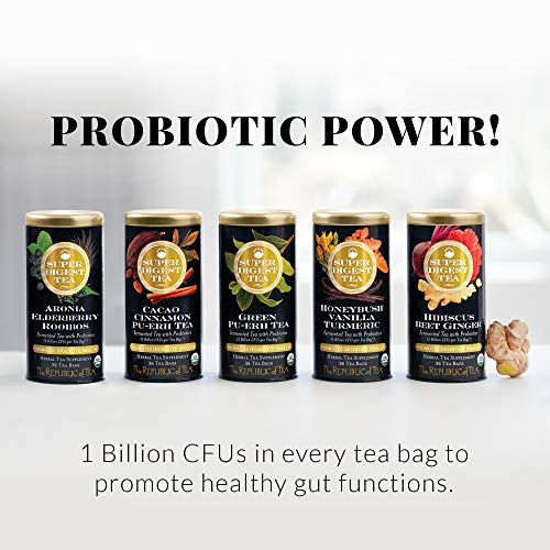 Image of The Republic of Tea Organic Aronia Elderberry Rooibos SuperDigest Tea | Probiotic Tea Bags (36 count)
