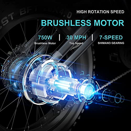 JANSNO Electric Bike 20" x 4.0 Electric Bike for Adults with 750W Brushless Motor, 48V 12.8Ah Removable Battery, Shimano 7-Speed Transmission UL Certified JANSNO Electric Bike 20" x 4.0 Electric Bike for Adults with 750W Brushless Motor, 48V 12.8Ah Removable Battery, Shimano 7-Speed Transmission UL Certified