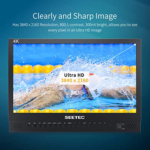 SEETEC 4K156-9HSD 15.6 Inch Broadcast LCD Monitor with IPS UHD 3840x2160 SDI Input and Output 4xHDMI Inputs Quad Split Display - Image 4