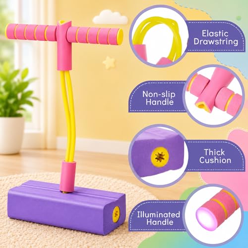 Image of GRAPHENE Kids Pogo Jumper Foam Hopper Toy with Squeaky Sound, Safe Balance Bouncing Stick for Indoor & Outdoor Active Play, Durable Soft Foam Base Jumping Toy for Boys & Girls Age 3 Years+