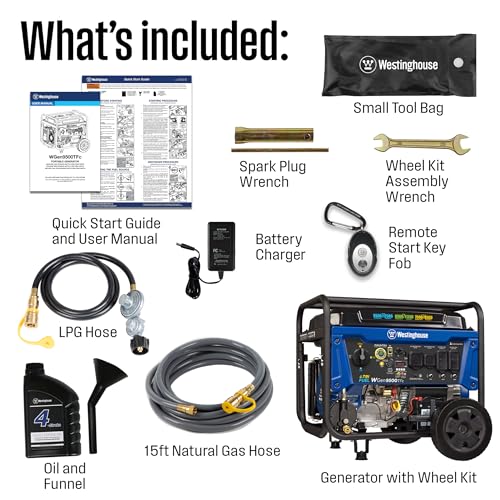 Westinghouse 12500 Peak Watt Tri-Fuel Home Backup Portable Generator, Remote Electric Start, Transfer Switch Ready, Gas, Propane, and Natural Gas Powered - Image 3