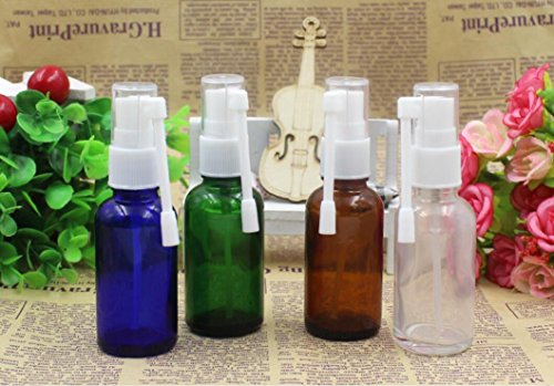 2PCS 30ML / 1oz Brown Glass Empty Refillable 360 Degree Rotation Spray Bottle Sprayer Container3