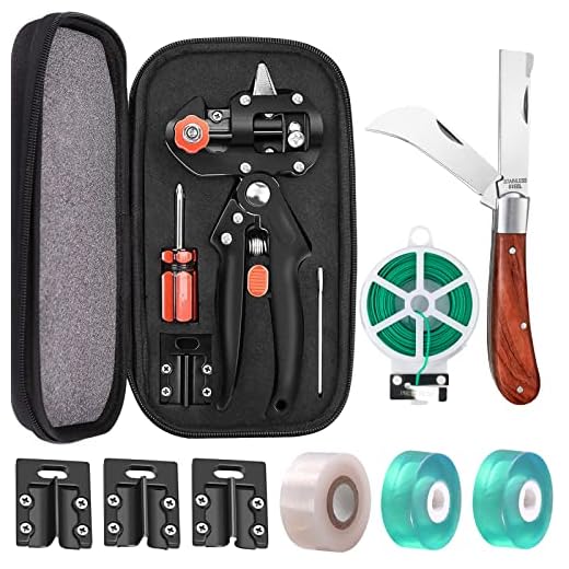 Garden Grafting Tool Kit for Fruit Trees,Includes Grafting Knife Grafting Buddy Tape Twist Tie for Plant