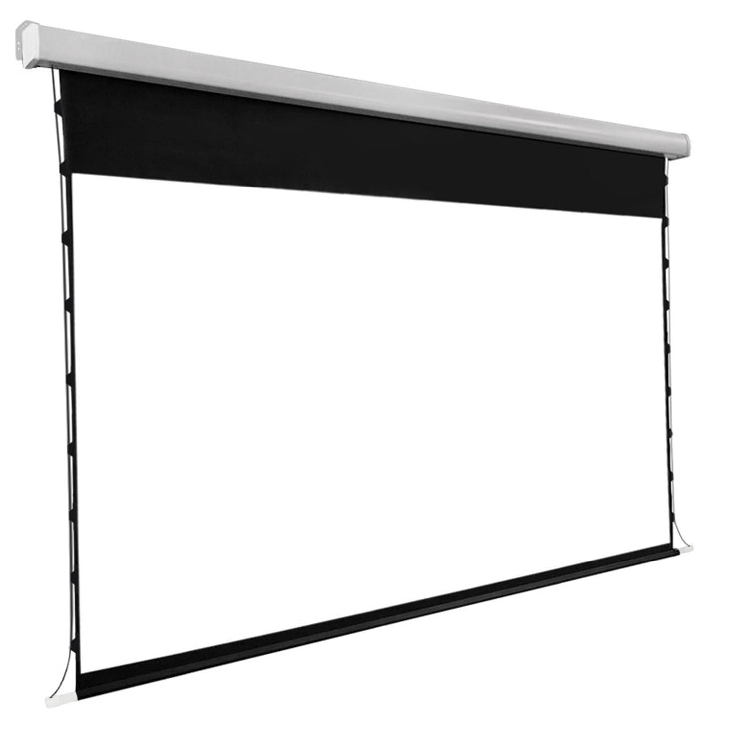 Schermo Proiettore Motorizzato Elettrico 100",Schermo Cinematografico Antirughe 16:9 con Telecomando,Montaggio a Parete/Pavimento,Alta Definizione 150in