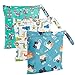 Wetbag, Weinsamkeit 3 Pezzi Wetbag Pannolini Riutilizzabile, Borsa per Pannolini, Sacchetto Del Pannolino Lavabile con Zip Impermeabile Riutilizzabile Organizzatore, Bambino Bag per Viaggi Gym Vestiti