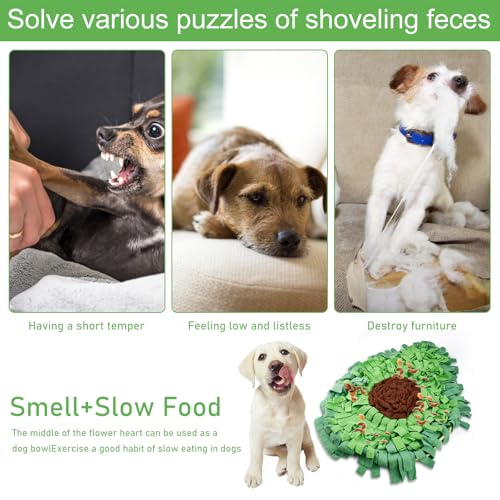 BAIFULAI Schnüffelteppich für Hunde, 68 X 53 cm Avocado Schnüffelmatte, Faltbares Pet Sniffing Mat Trainingsmatte, Anti-Rutsch Haustier Schnüffelteppich, Schnüffeldecke für Haustier Hunde Katzen