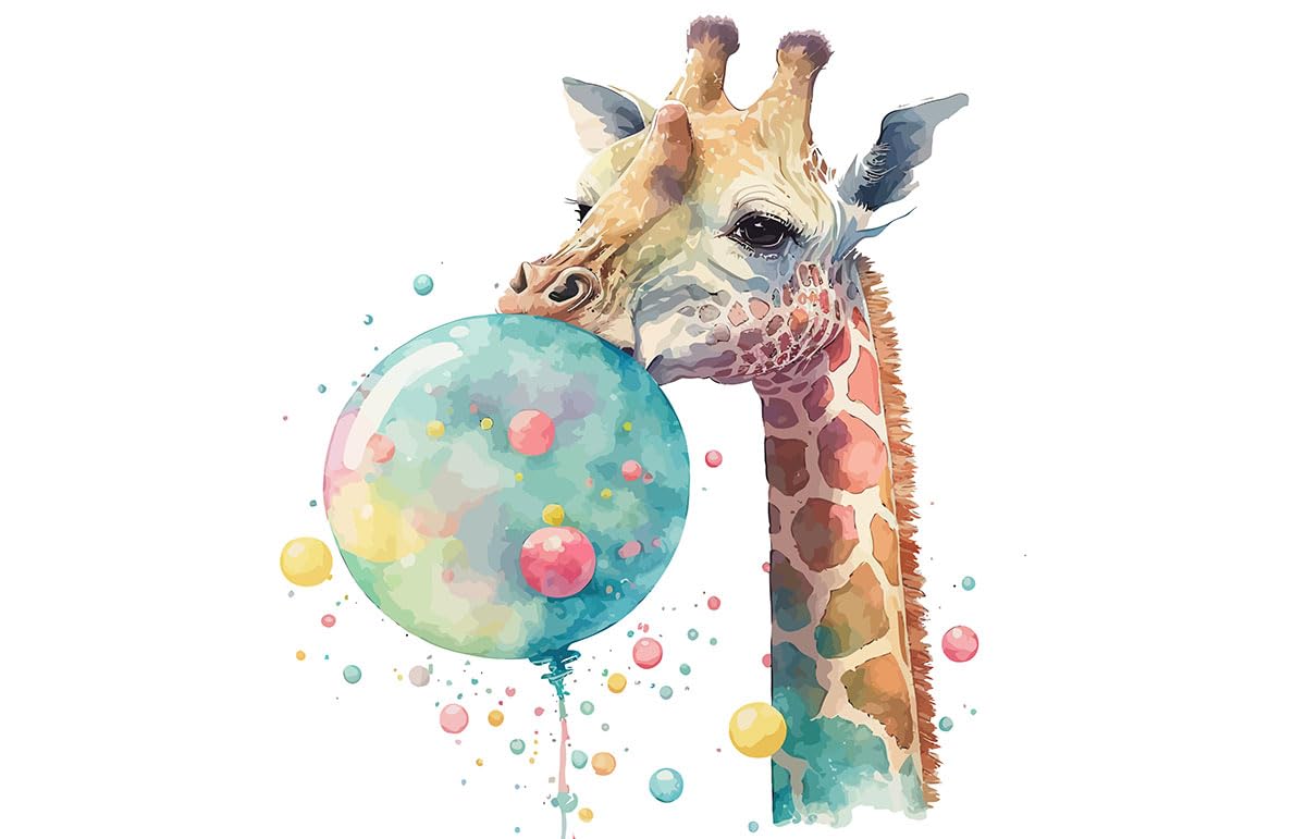 Fototapete Panorama Kinder - Giraffe Luftballons 3617680684962 - Breite 195 cm x Höhe 125 cm