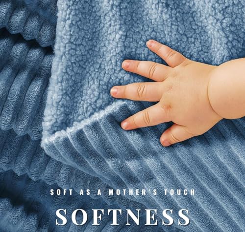 Image of VAS COLLECTIONS Ultra Soft Baby Blanket | Flannel + Sherpa | 2-Layer All-Season AC Sheet for Newborns (0-24 M) - Aqua