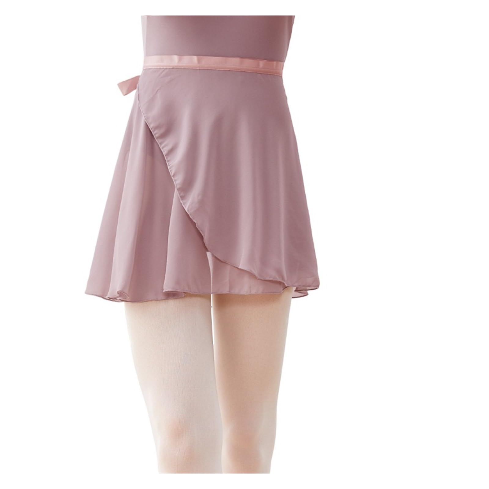 ETRYOX Ballet Dance Wrap Skirt Girl Women Sheer Ballet Skirts Wrap Chiffon Over Scarf for Dancing Self Tie Ballerina Tutu Dress Skate Dancewear Gymnastic Short(Haitang,101-135cm Height)
