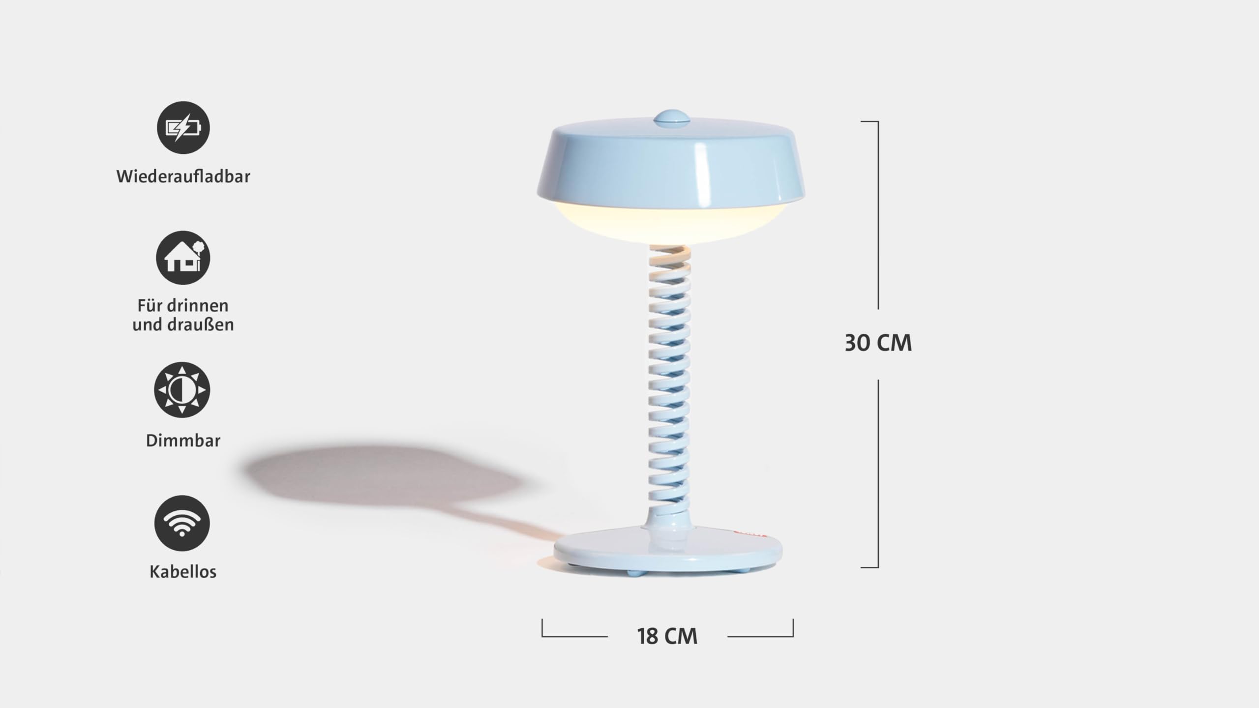 Fatboy Bellboy LED Lampe de Table - Rechargeable - 30cm - Jet Bleu