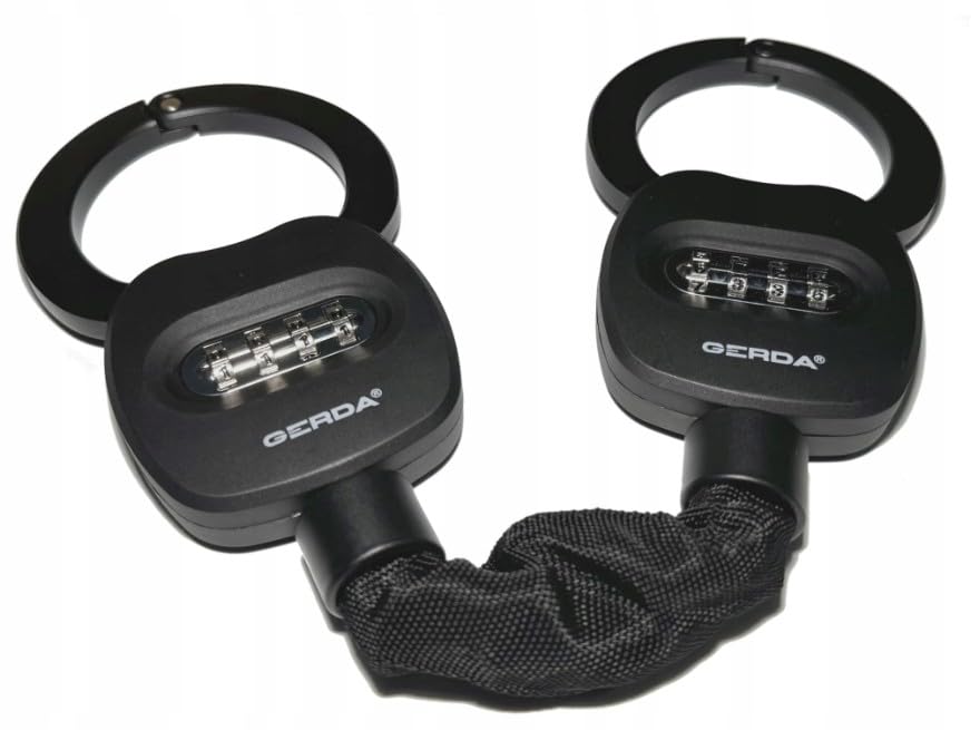 Gerda E-SCOOTER CUFF 480/75U - Fermoir à combinaison pour trottinette électrique, 4 chiffres avec clé d'urgence, noir