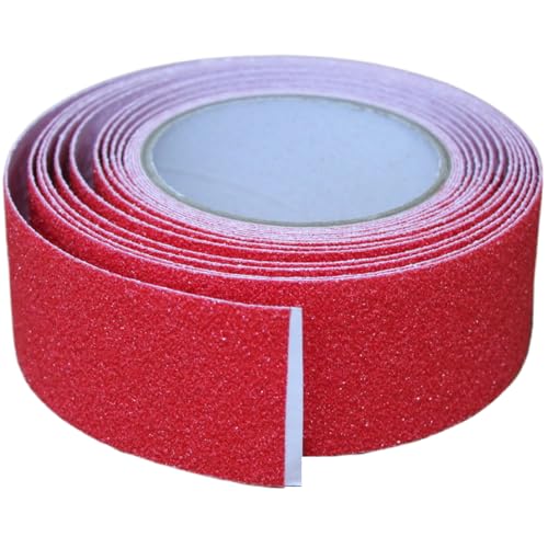 Image of Anti Slip Tape 2 Inch Wide, Waterproof Grip Adhesive Tape, Heavy Duty High Traction Friction for Indoor /Outdoor Steps (33 Ft /Red).