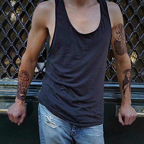 Image of S.A.V.I Temporary Tattoo For Girls Men Women 3D Long Hair Rose Sticker Size 21x15cm - 1pc. (478), Black, 4 g
