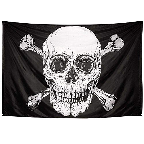 Drapeau pirate grand format pour habiller un mur lors d'une fête à thème Boland 74110