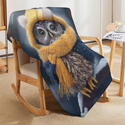 Manta de búho 130 x 150 cm de microfibra suave para sofá 5