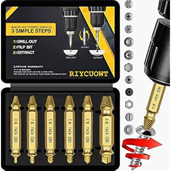 Rolling Tray Gifts for Men, 6Pcs Titanium Damaged Screw Extractor Set - Remover for Stripped Head Screws Nuts & Bolts Drill Bit Tools for Easy Removal of Rusty & Broken Hardware 79mm Machine Original Tips Rolling Tray Gifts for Men, 6Pcs Titanium Damaged Screw Extractor Set - Remover for Stripped Head Screws Nuts & Bolts Drill Bit Tools for Easy Removal of Rusty & Broken Hardware 79mm Machine Original Tips