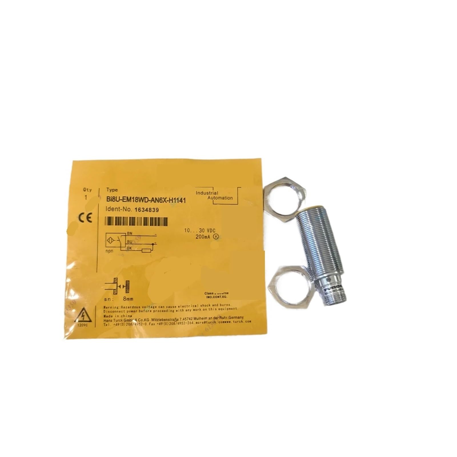 TYEXCZARF BI8U-EM18WD-AP6X-H1141 or BI8U-EM18WD-AN6X-H1141 Proximity Switch Sensor(-AP6X-H1141 PNP)