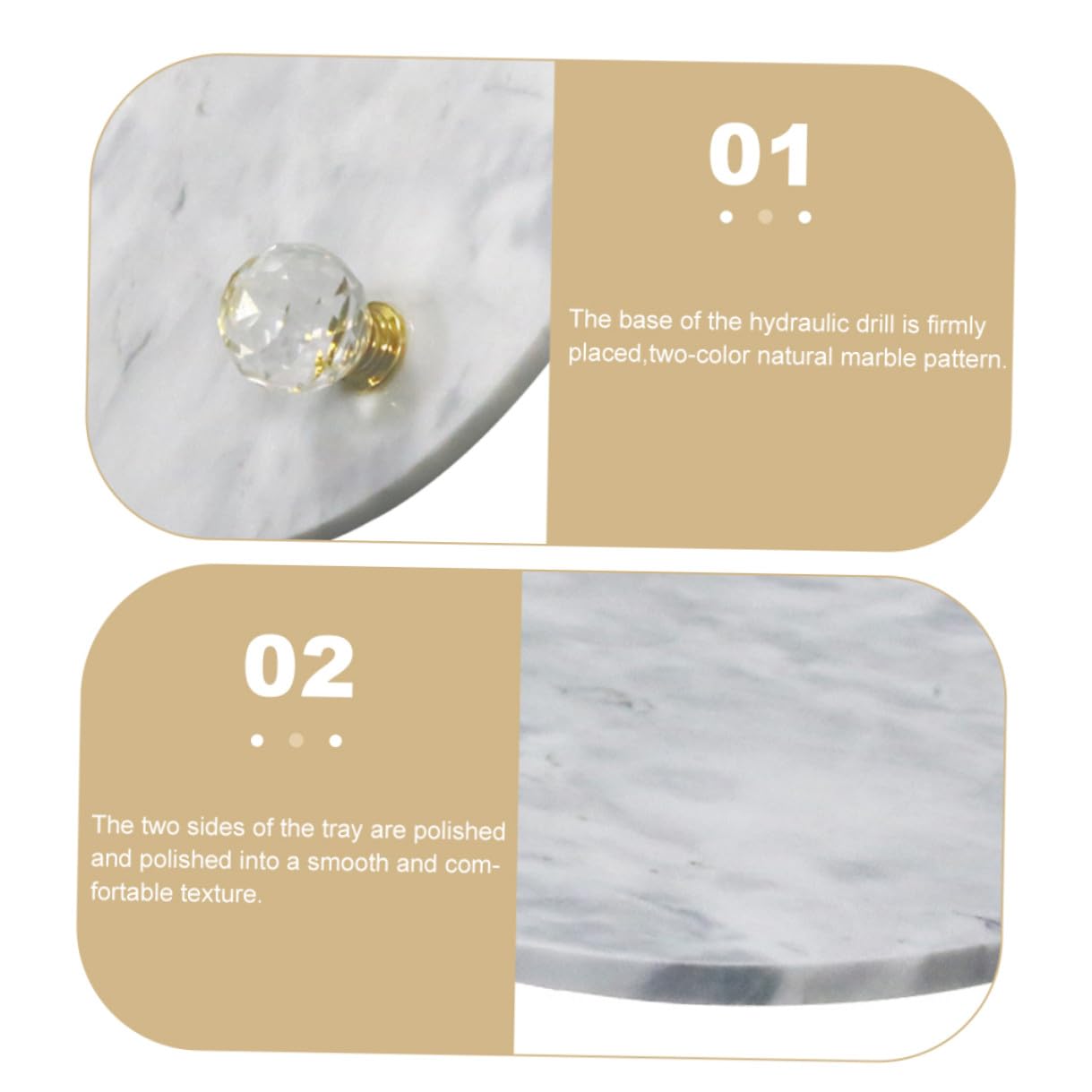 KOMBIUDA Bandeja Multifuncional de Mármol Natural Redonda Soporte para Joyas Frutero Decorativo para Baño y Mesa Bandeja de Almacenamiento Estilo Nórdico Adecuado para Aperitivos y