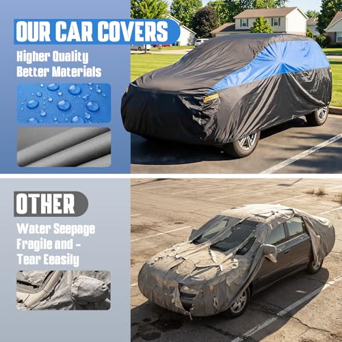 Image of GUNHYI Car Cover Compatible with Chevy Tracker Waterproof All Weather, Lightweight Full Exterior Cover for Automobiles Outdoor Sun UV Rain Dust Snow Wind Protection.