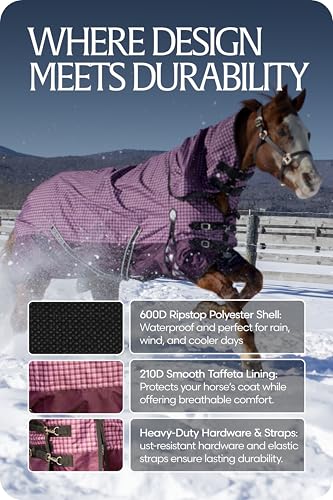 Image of Equinavia Norse Horse Blanket Waterproof, Dry, Lightweight Turnout Blanket | Breathable Turnout Horse Sheets for Real Horses for Wet Mild Weather Use, Durable, No Fill Rain Protection, Outdoor Coverage