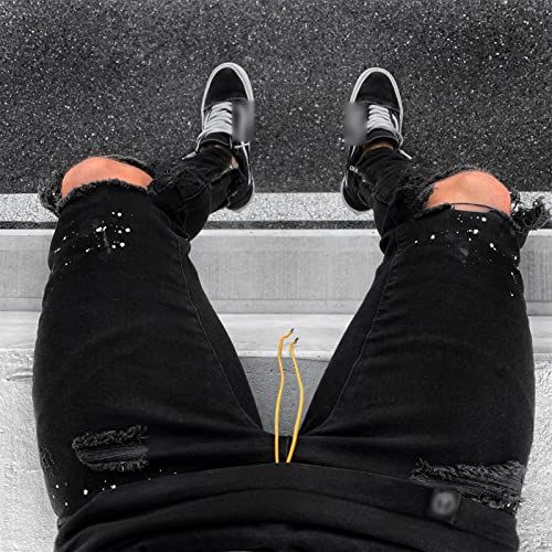 Maiyifu-GJ Men's Ripped Skinny Slim Fit Jeans Stretchy Knee Holes Tapered Leg Denim Pants Destroyed Distressed Zipper Jean4