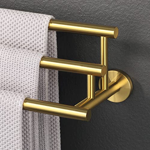 Alise Bath 3 Towel Bars Towel Holder Towel Hanging Rod/Rail Storage Wall Mount 24-Inch Towel Rack For Bathroom,Gyt6903-G Sus304 Stainless Steel Brushed Gold #TOP5