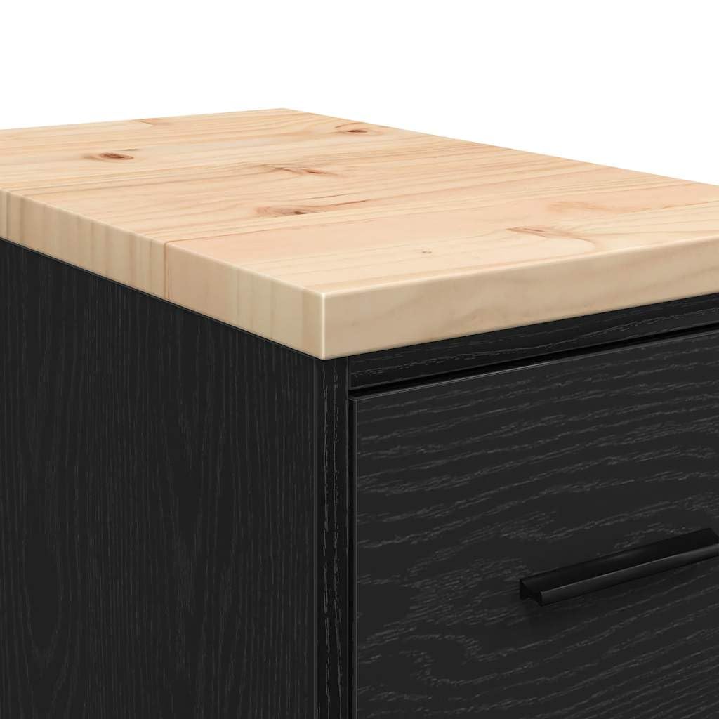 vidaXL Garagen-Aufbewahrungsschrank Schwarz Massivholz Kiefer, Schrank, Werkzeugschrank, Lagerschrank, Garagenschrank, Aufbewahrungsschrank