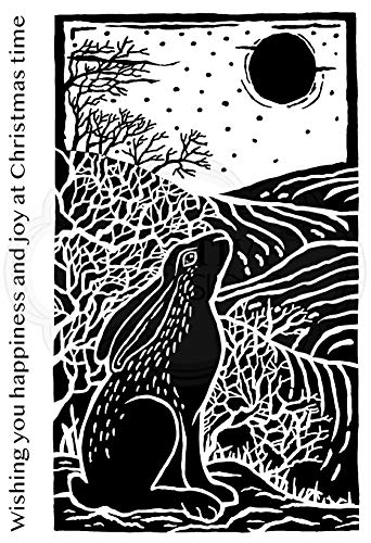 Lino Cut Star Gazer Clear Stamp Set of 2