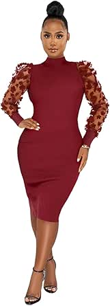 Amazon.com: OLUOLIN Women's Sexy See Through Dress Sheer Mesh Midi