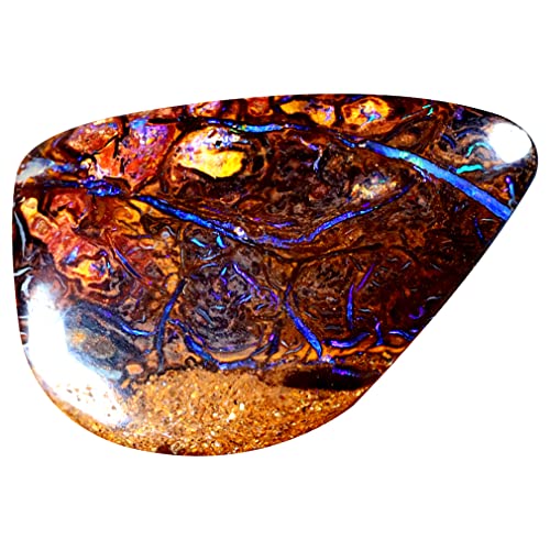 Opale Koroit australien de 11.93 ct, pierre précieuse poire cabochon aux reflets multicolores
