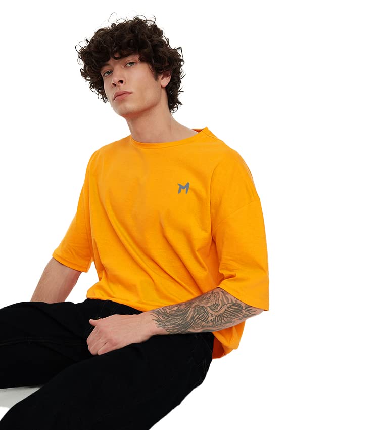 Image of Solid Baggy & Dropshoulder Oversized T-Shirt for Men