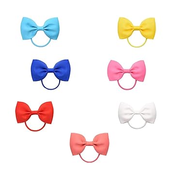Yellow Chimes Combo of 7 Days 7 Colors Ponytail Holders Hair Accessories for Girls Kids (Pack of 7), Multi-Color, Medium