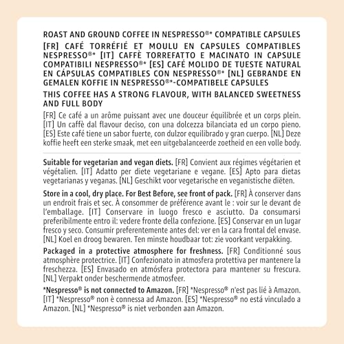 Miniatura 6 de by Amazon Cápsulas de Café Ristretto Intenso de Plástico Compatibles con Nespresso, Tostado Oscuro, 100 Unidades (2 Paquetes de 50), Certificadas por Rainforest Alliance