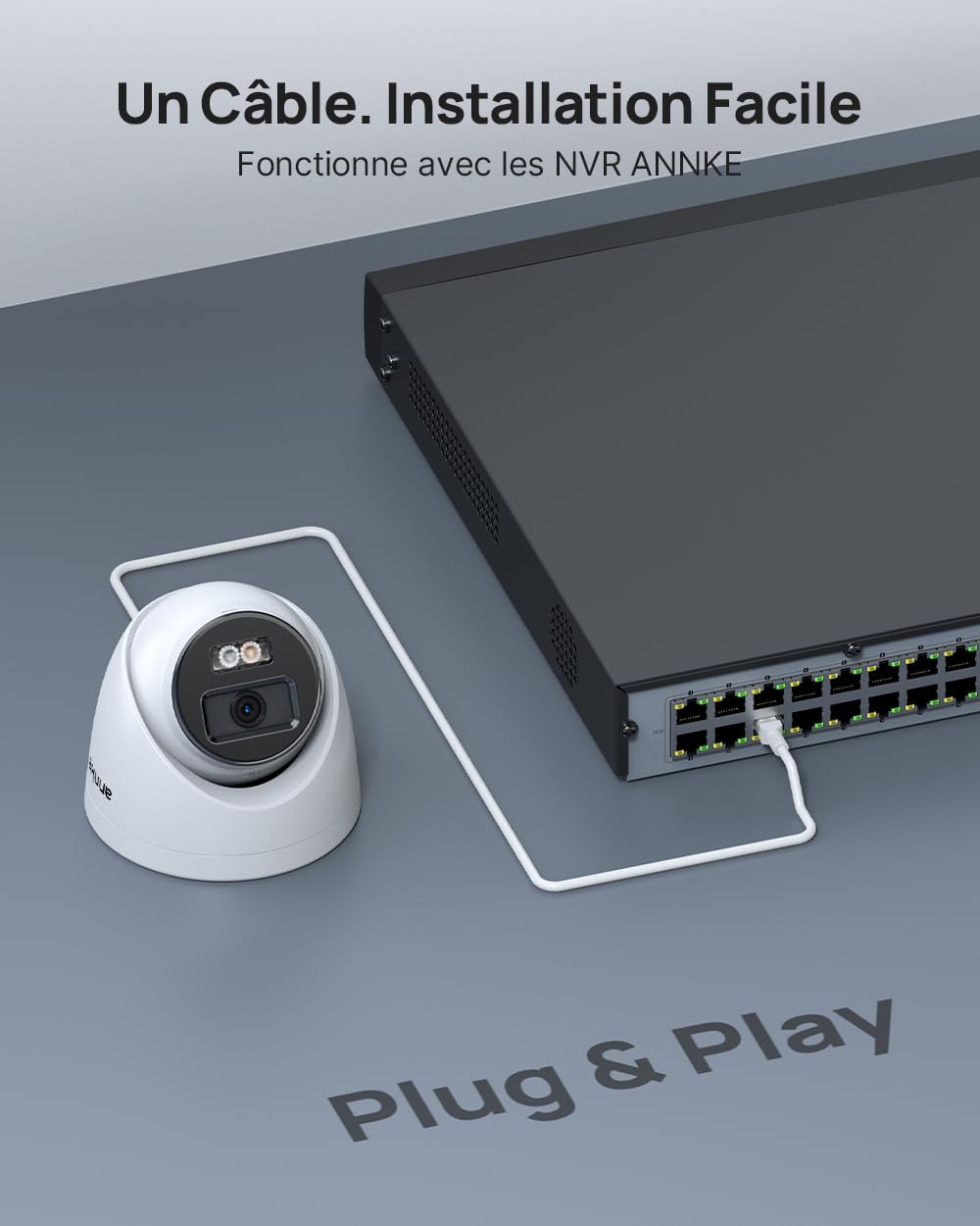 ANNKE Kit de Vidéosurveillance PoE 4K, NVR 16 Canaux avec HDD 4To