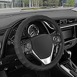 BDK Genuine Leather Car Steering Wheel Cover 13.5