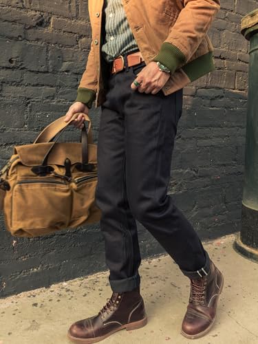 Red Tornado Vintage 14.5oz Black Men's Jeans Slim Fit Straight Leg Raw Selvedge Denim Pants One Wash Jean Preshrink3