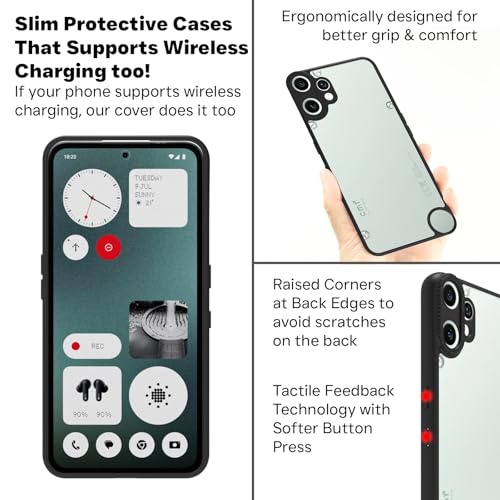 Image of RIGGEAR Shockproof Tough Hybrid Armor Back Cover Case for CMF by Nothing Phone 2 Pro /CMF Phone 2 Pro (Clear PC and Black TPU Bumper)