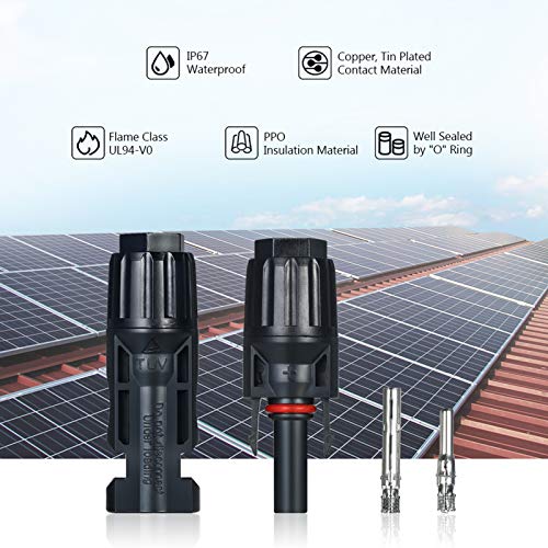 DECDEAL 20 pares de conectores de cabo do painel solar macho/fêmea com ferramenta de montagem de cha