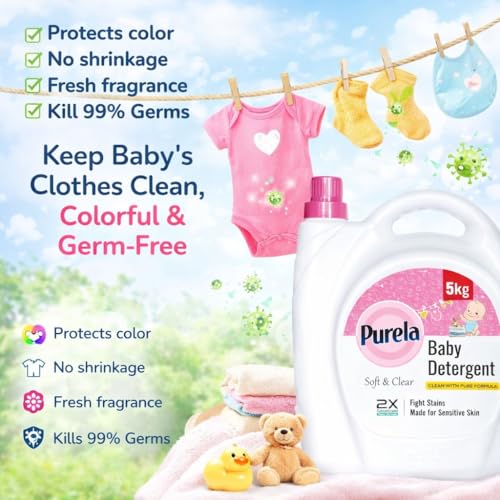 Image of Purela Laundry Detergent 5kg | Liquid Detergent for Baby Clothes | Safe for Baby & Mother's Skin | Allergen Free | Blossom 5kg